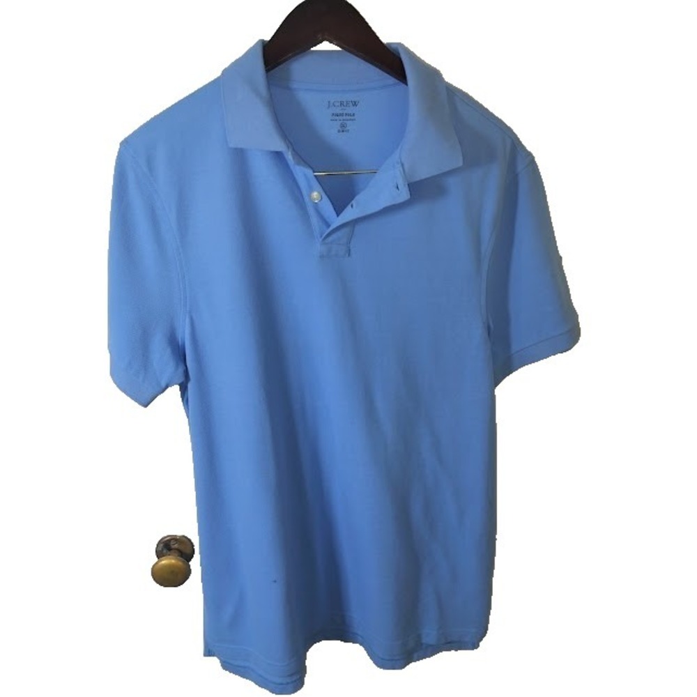 J.Crew Stretch Pique‎ Men's Blue Collared Short Sleeve Casual Polo Shirt Top XL